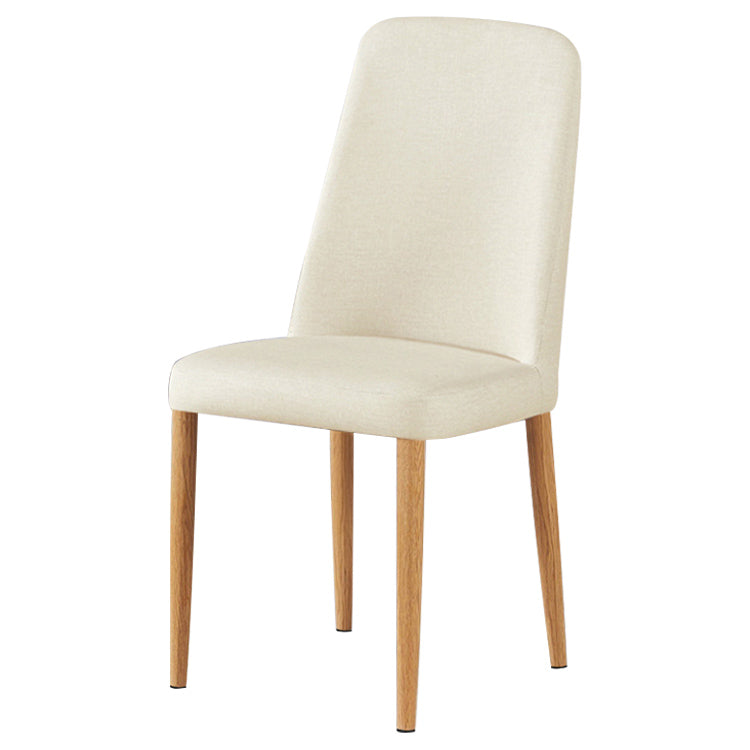 Chaise d'appoint de maison scandinave, chaise de salle à manger rembourrée en métal à dossier solide