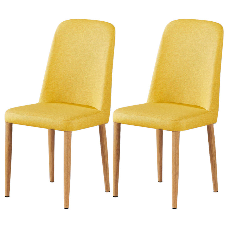 Chaise d'appoint de maison scandinave, chaise de salle à manger rembourrée en métal à dossier solide