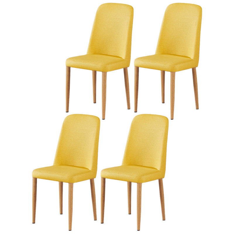 Chaise d'appoint de maison scandinave, chaise de salle à manger rembourrée en métal à dossier solide