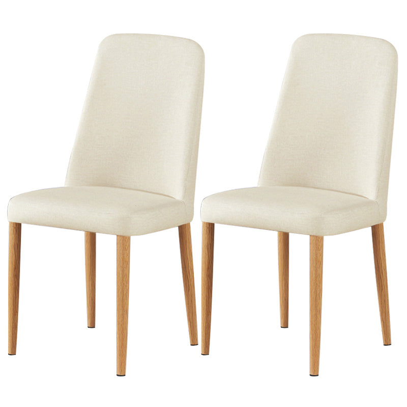 Chaise d'appoint de maison scandinave, chaise de salle à manger rembourrée en métal à dossier solide
