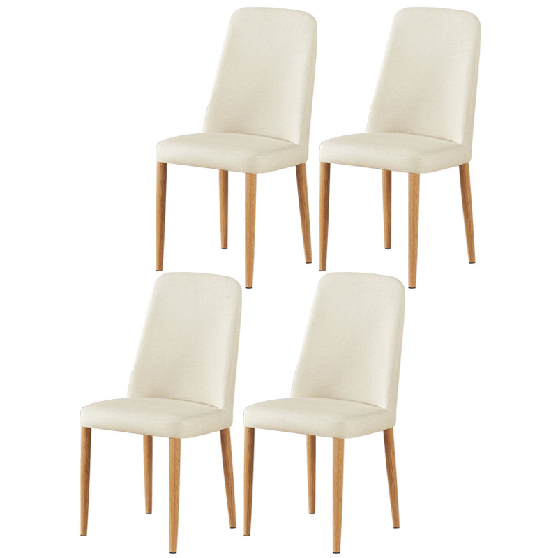 Chaise d'appoint de maison scandinave, chaise de salle à manger rembourrée en métal à dossier solide