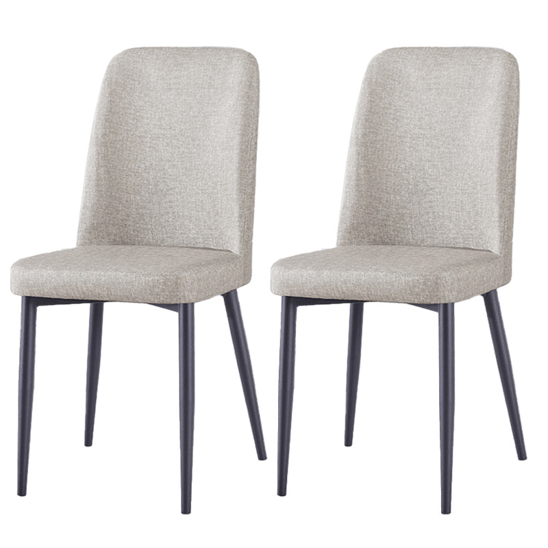 Chaise d'appoint de maison scandinave, chaise de salle à manger rembourrée en métal à dossier solide