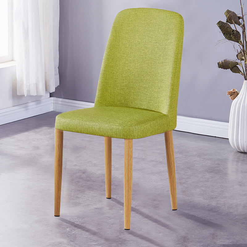 Chaise d'appoint de maison scandinave, chaise de salle à manger rembourrée en métal à dossier solide