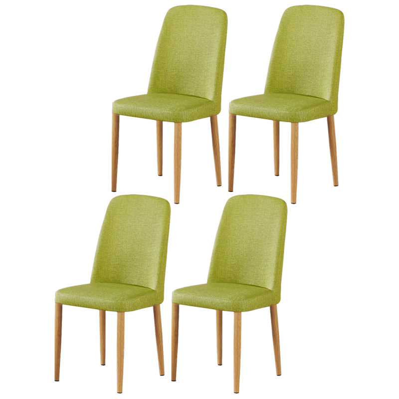 Chaise d'appoint de maison scandinave, chaise de salle à manger rembourrée en métal à dossier solide