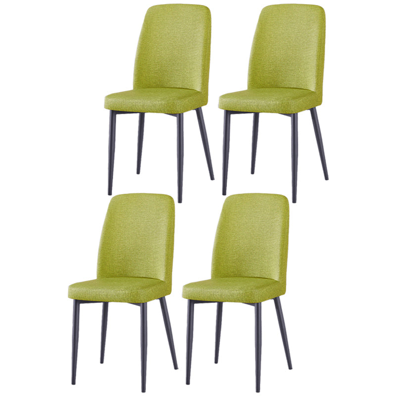 Chaise d'appoint de maison scandinave, chaise de salle à manger rembourrée en métal à dossier solide