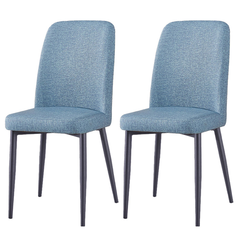 Chaise d'appoint de maison scandinave, chaise de salle à manger rembourrée en métal à dossier solide