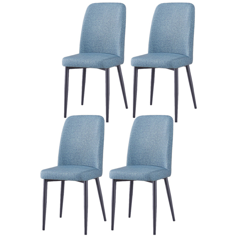 Chaise d'appoint de maison scandinave, chaise de salle à manger rembourrée en métal à dossier solide