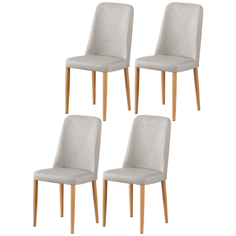 Chaise d'appoint de maison scandinave, chaise de salle à manger rembourrée en métal à dossier solide