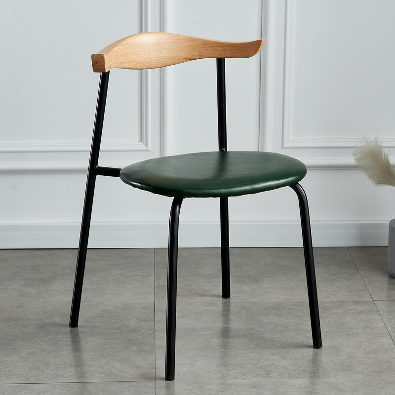 Contemporary Metal Dining Room Chairs Armless Open Back Dining Side Chair for Home Use