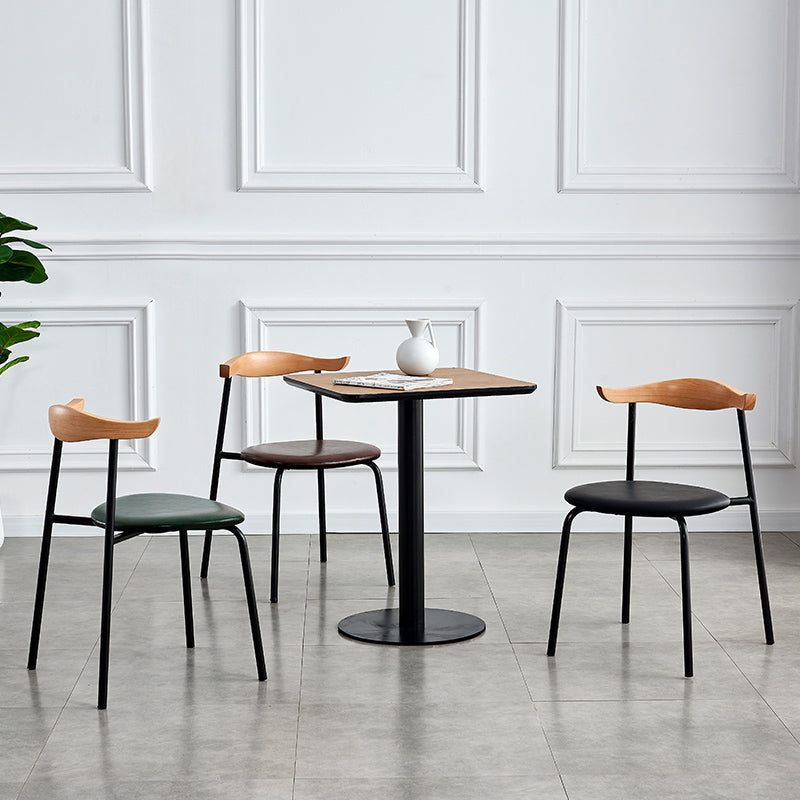 Contemporary Metal Dining Room Chairs Armless Open Back Dining Side Chair for Home Use