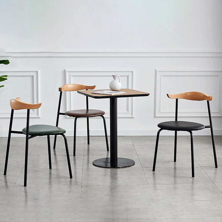 Contemporary Metal Dining Room Chairs Armless Open Back Dining Side Chair for Home Use