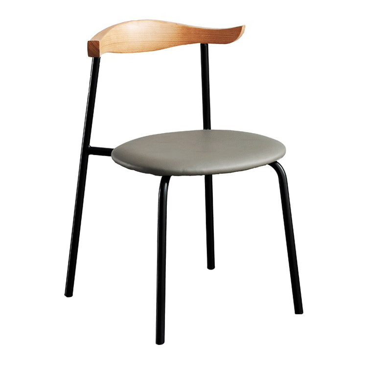 Contemporary Metal Dining Room Chairs Armless Open Back Dining Side Chair for Home Use