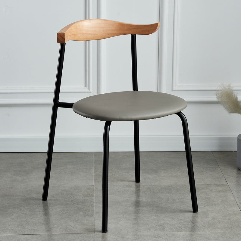Contemporary Metal Dining Room Chairs Armless Open Back Dining Side Chair for Home Use
