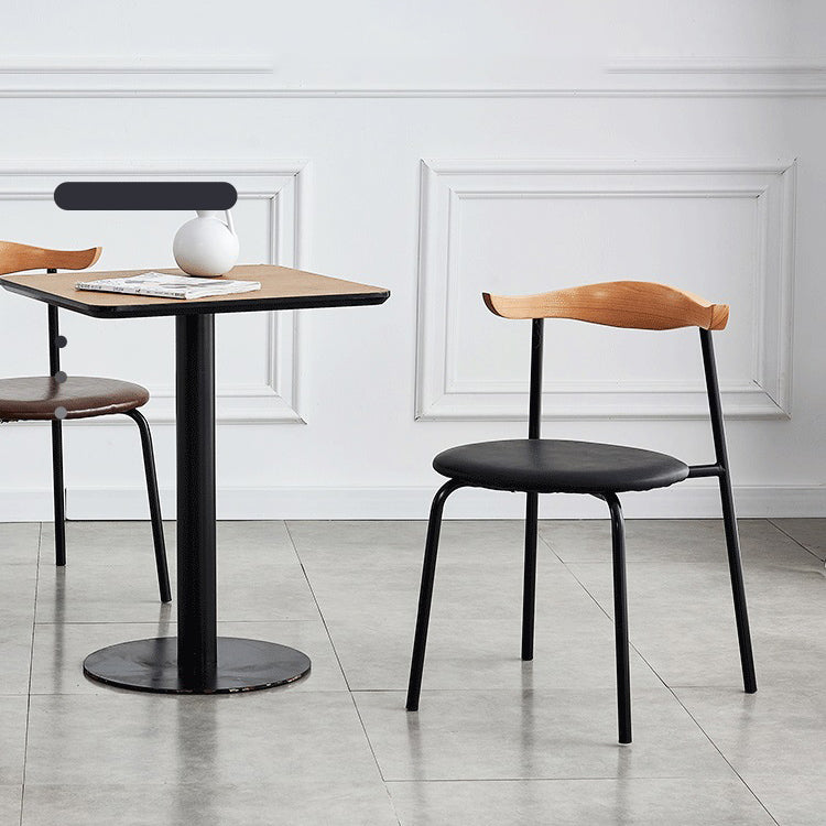 Contemporary Metal Dining Room Chairs Armless Open Back Dining Side Chair for Home Use