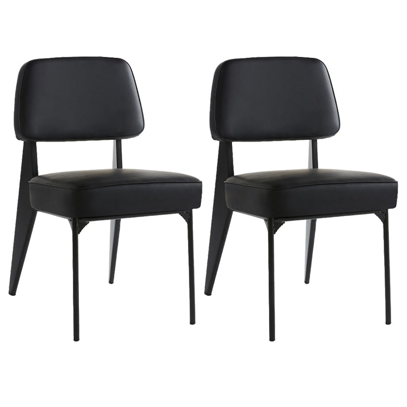 Industrial Armless Dining Chairs Open Back Upholstered Side Chair with Metal Legs