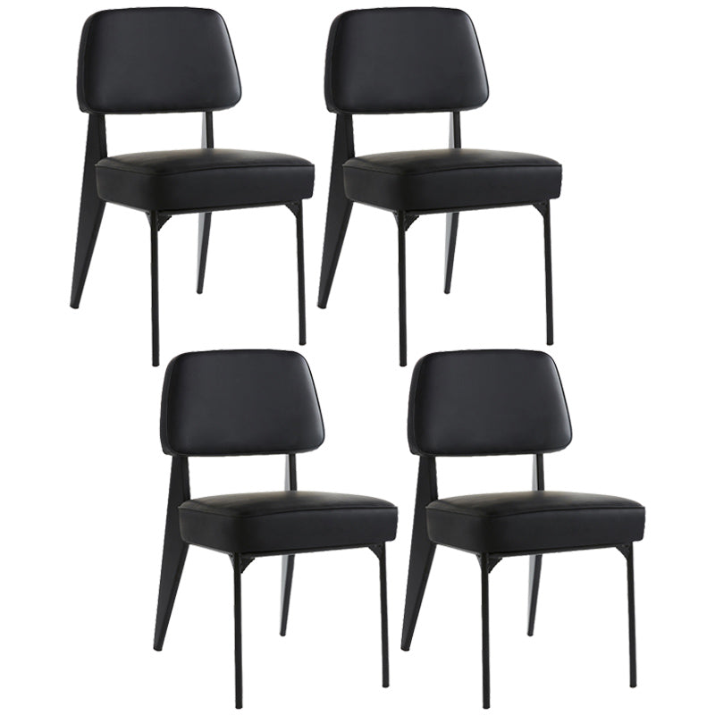 Industrial Armless Dining Chairs Open Back Upholstered Side Chair with Metal Legs