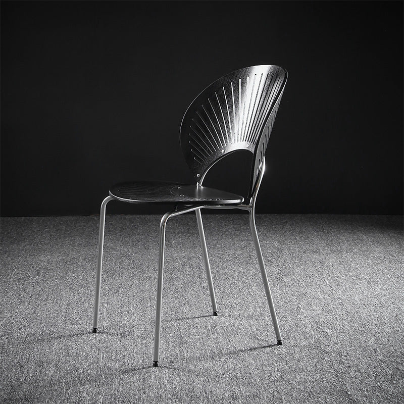 Nordic Style Metal Armless Dining Chairs Open Back Dining Side Chair for Home Use