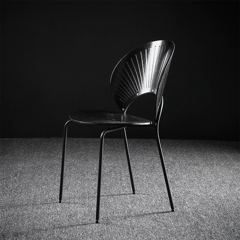 Nordic Style Metal Armless Dining Chairs Open Back Dining Side Chair for Home Use