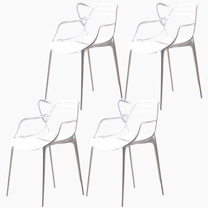 Scandinavian Plastic Dining Arm Chair Indoor Stackable Dining Armchairs