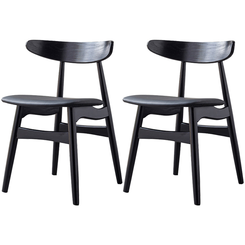 Contemporary Solid Wood Dining Room Chairs Armless Open Back Dining Side Chair for Home Use