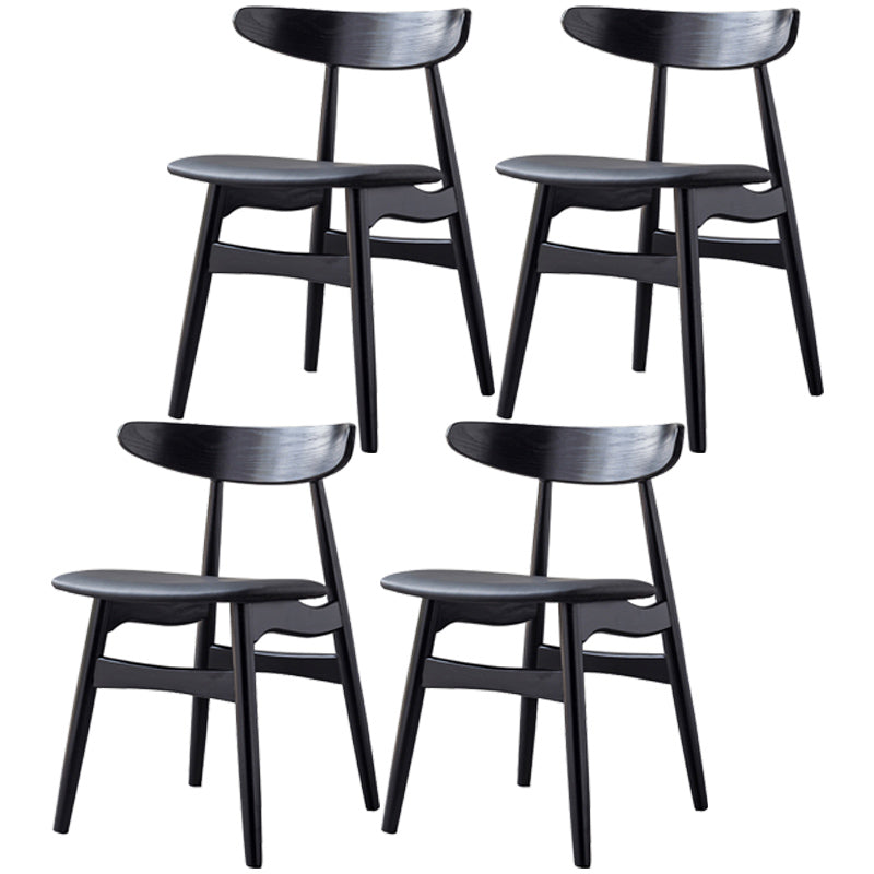 Contemporary Solid Wood Dining Room Chairs Armless Open Back Dining Side Chair for Home Use