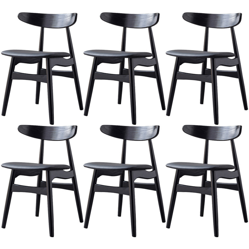 Contemporary Solid Wood Dining Room Chairs Armless Open Back Dining Side Chair for Home Use