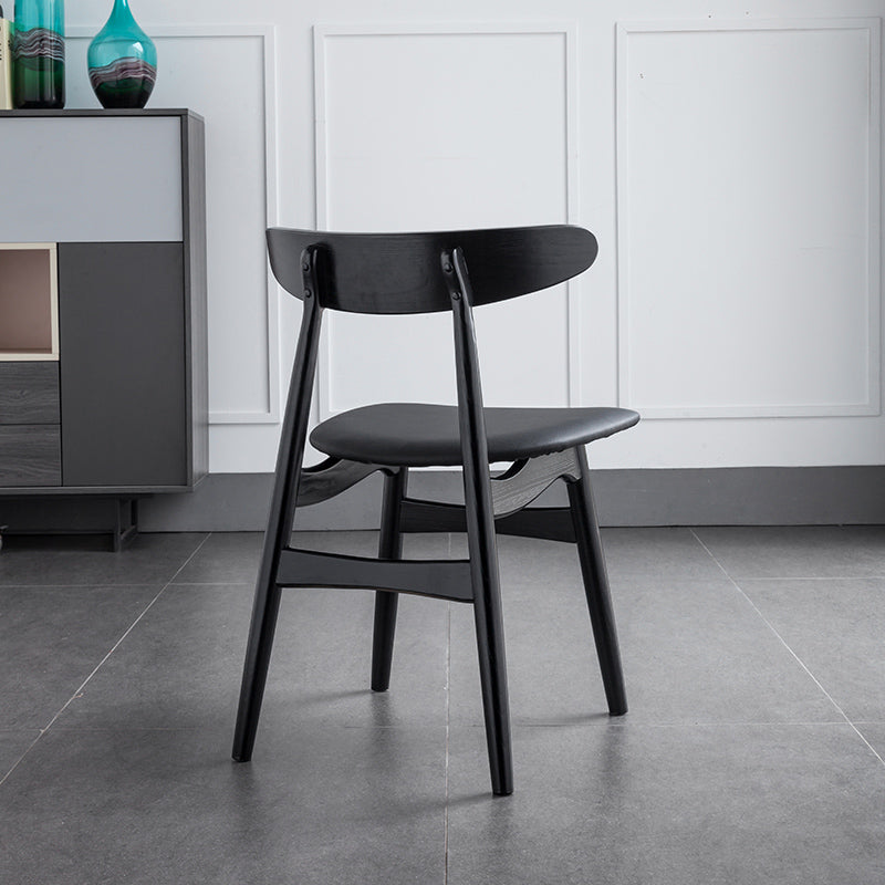 Contemporary Solid Wood Dining Room Chairs Armless Open Back Dining Side Chair for Home Use