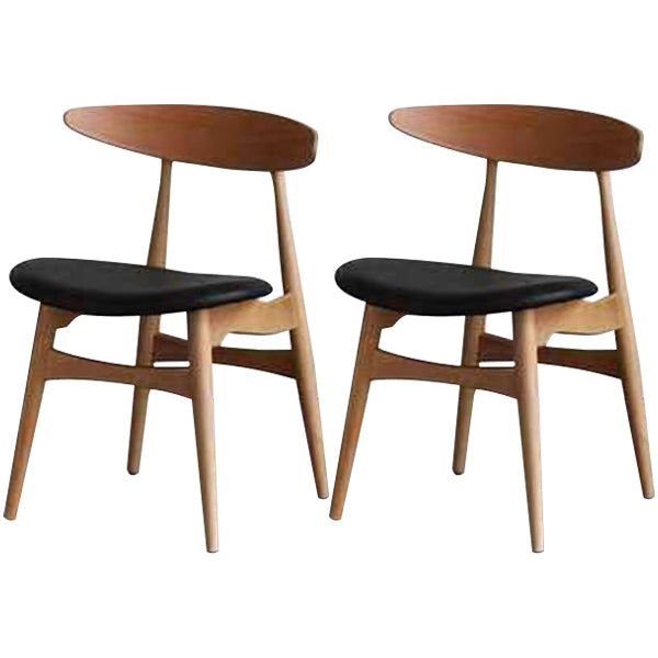 Contemporary Solid Wood Dining Room Chairs Armless Open Back Dining Side Chair for Home Use