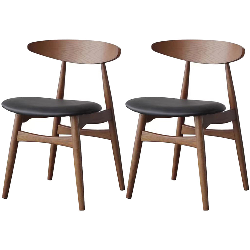 Contemporary Solid Wood Dining Room Chairs Armless Open Back Dining Side Chair for Home Use