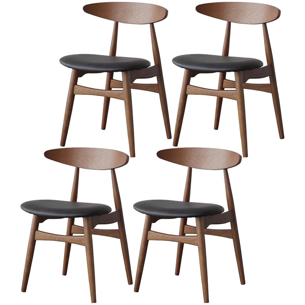 Contemporary Solid Wood Dining Room Chairs Armless Open Back Dining Side Chair for Home Use