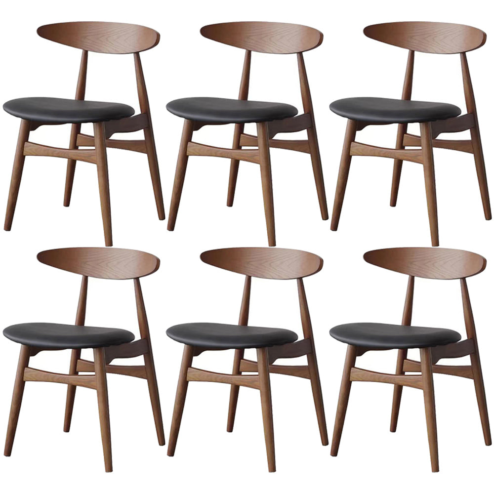 Contemporary Solid Wood Dining Room Chairs Armless Open Back Dining Side Chair for Home Use