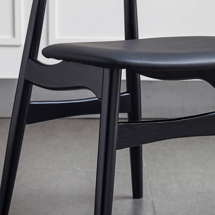 Contemporary Solid Wood Dining Room Chairs Armless Open Back Dining Side Chair for Home Use