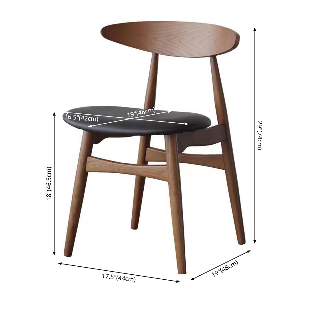 Contemporary Solid Wood Dining Room Chairs Armless Open Back Dining Side Chair for Home Use