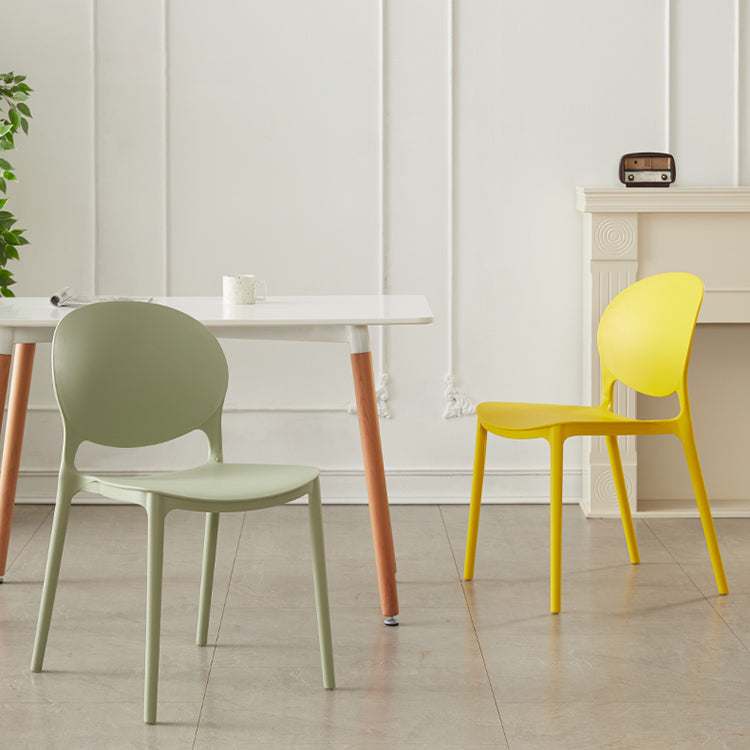 Scandinavian Plastic Armless Dining Chairs Indoor Stackable Side Chair