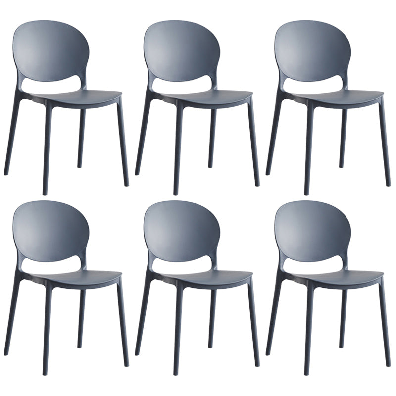 Scandinavian Plastic Armless Dining Chairs Indoor Stackable Side Chair