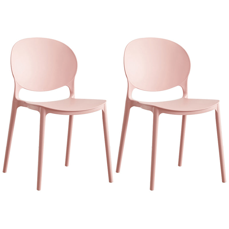 Scandinavian Plastic Armless Dining Chairs Indoor Stackable Side Chair