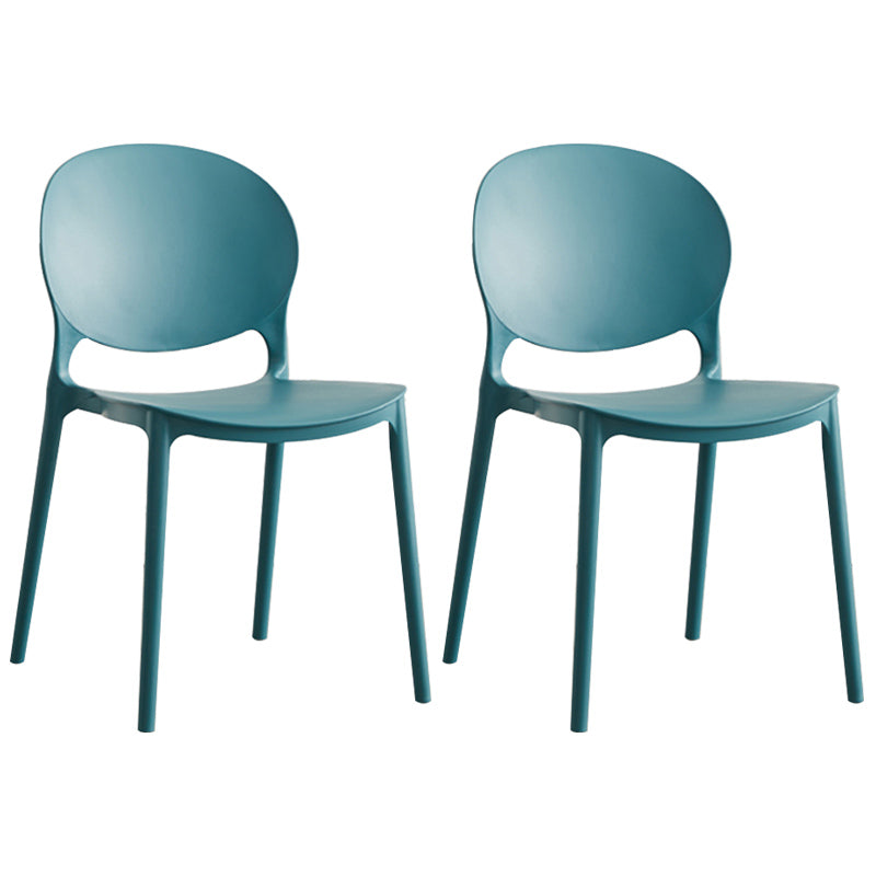 Scandinavian Plastic Armless Dining Chairs Indoor Stackable Side Chair