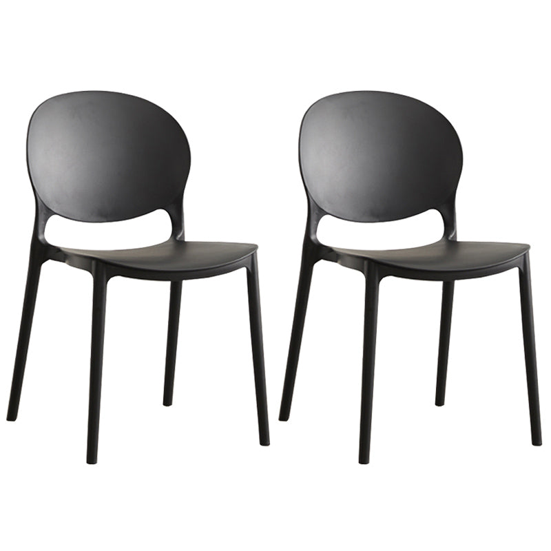 Scandinavian Plastic Armless Dining Chairs Indoor Stackable Side Chair