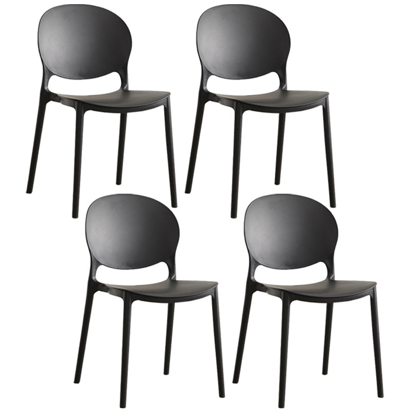 Scandinavian Plastic Armless Dining Chairs Indoor Stackable Side Chair