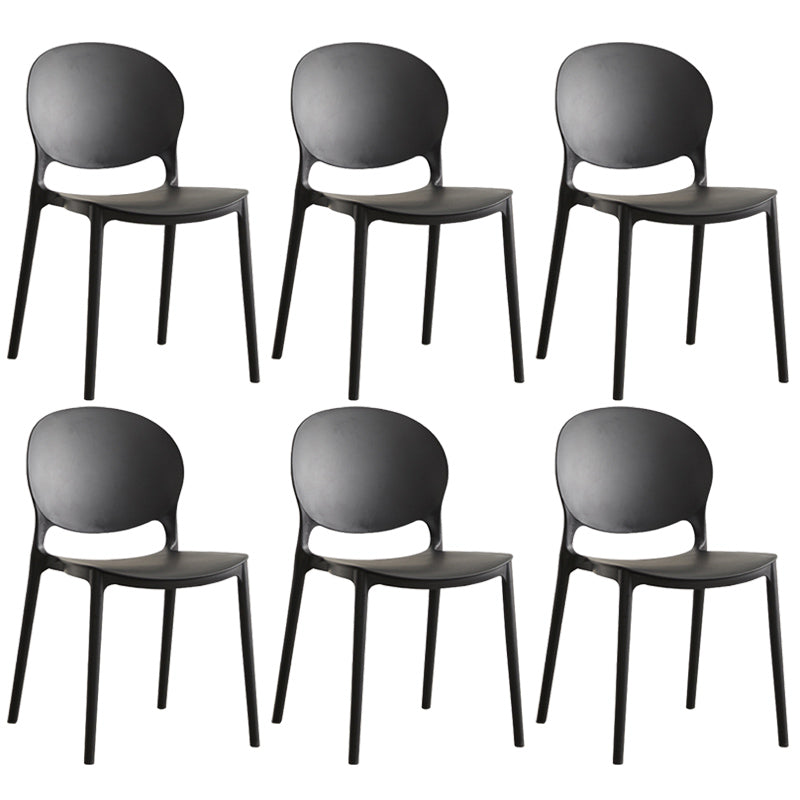 Scandinavian Plastic Armless Dining Chairs Indoor Stackable Side Chair