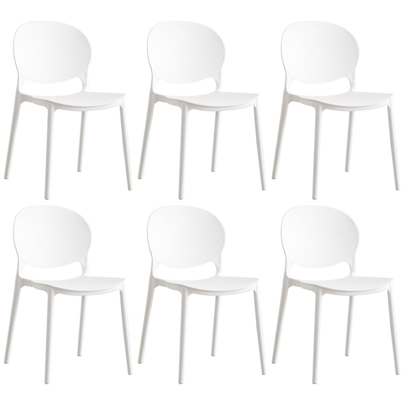 Scandinavian Plastic Armless Dining Chairs Indoor Stackable Side Chair
