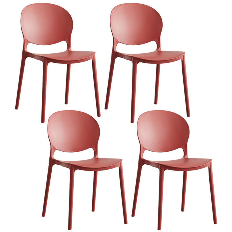 Scandinavian Plastic Armless Dining Chairs Indoor Stackable Side Chair