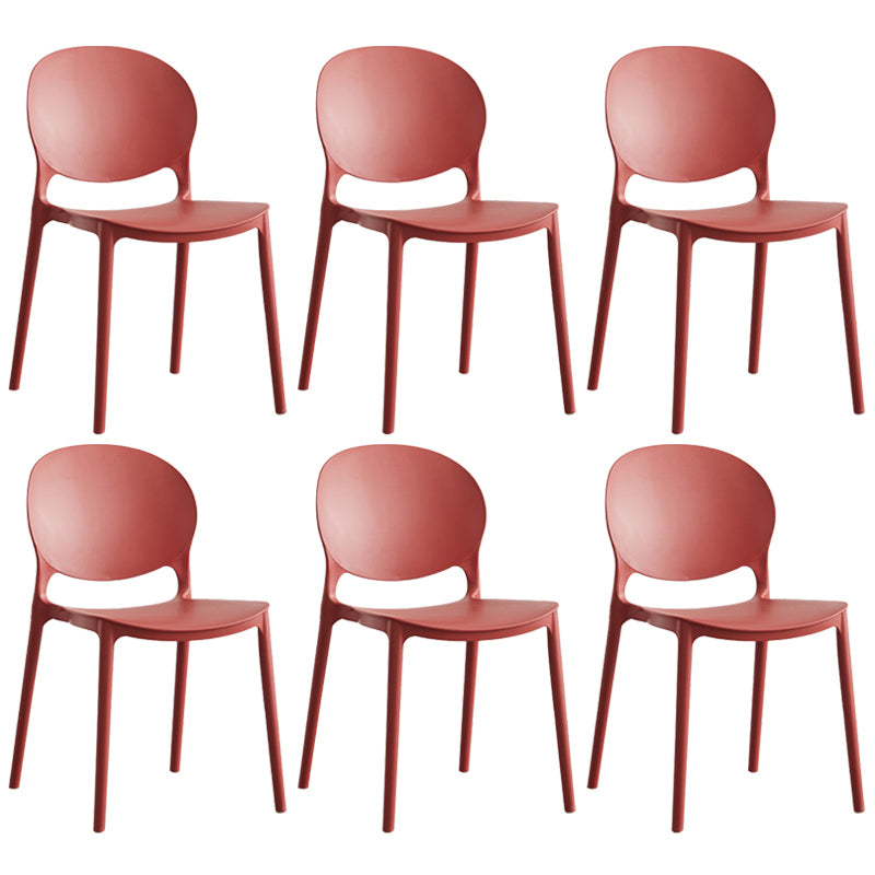 Scandinavian Plastic Armless Dining Chairs Indoor Stackable Side Chair