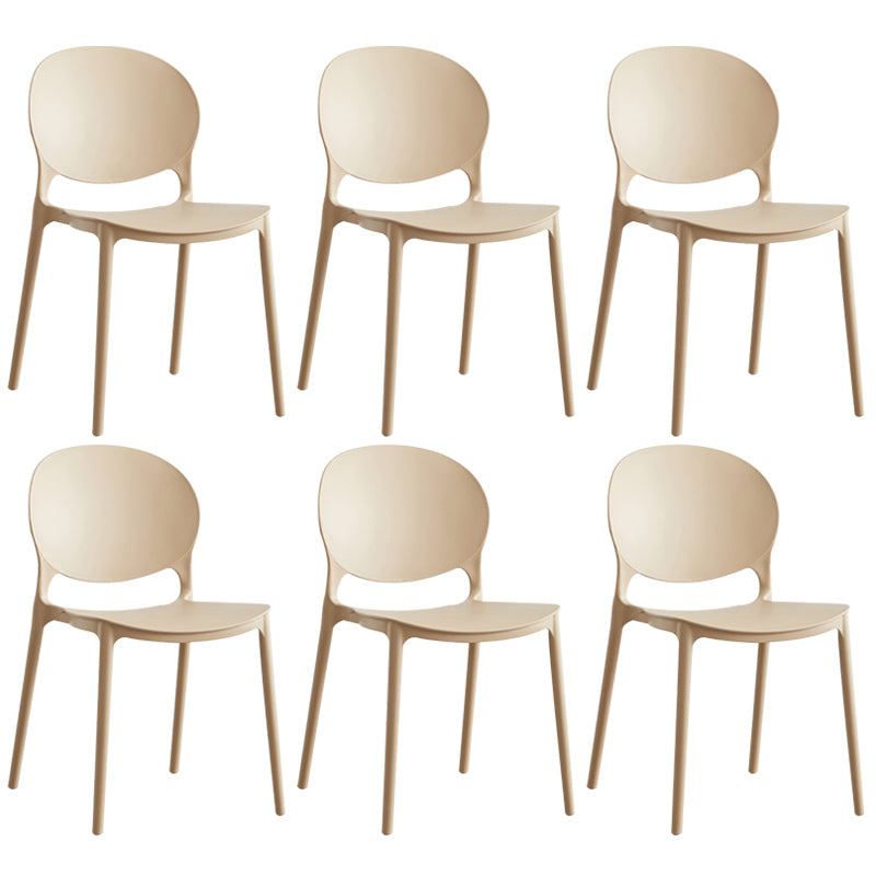 Scandinavian Plastic Armless Dining Chairs Indoor Stackable Side Chair