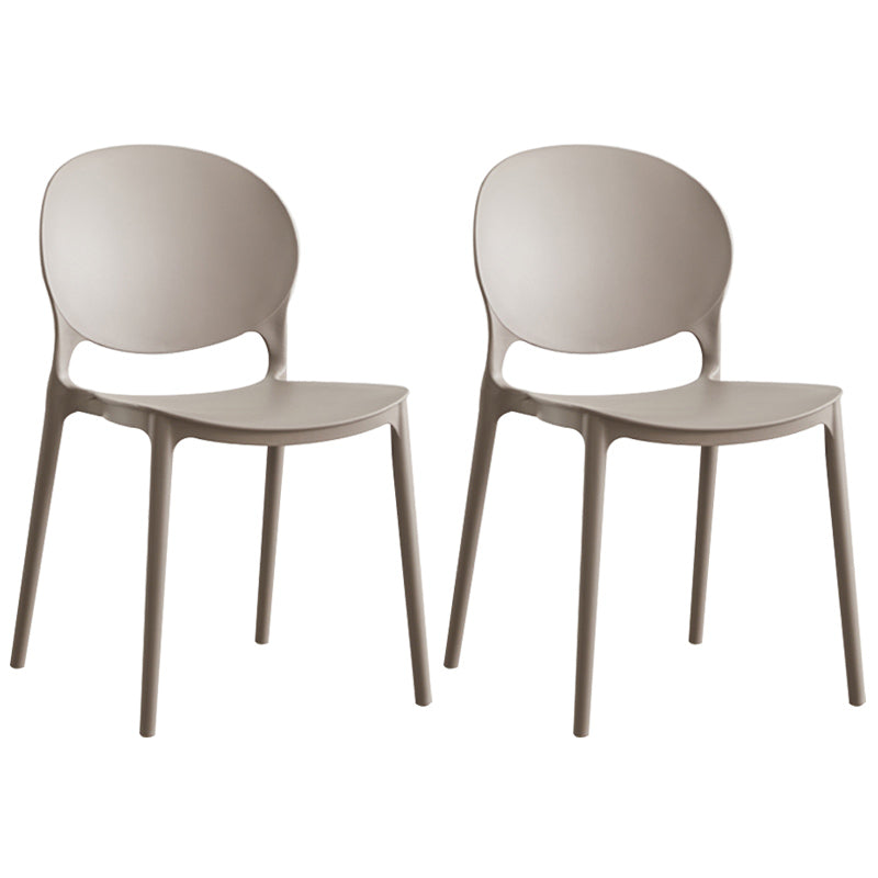 Scandinavian Plastic Armless Dining Chairs Indoor Stackable Side Chair