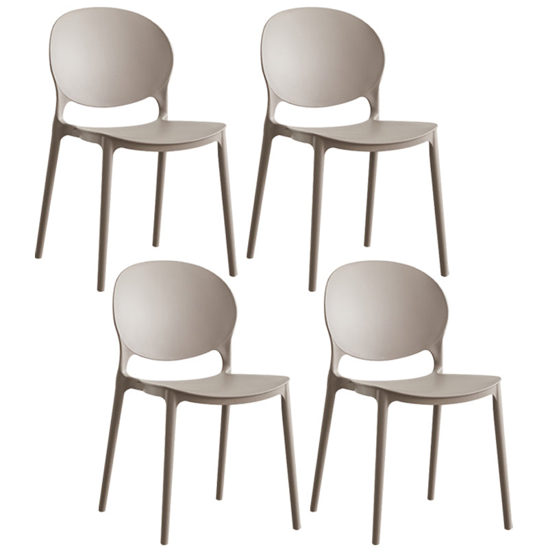 Scandinavian Plastic Armless Dining Chairs Indoor Stackable Side Chair