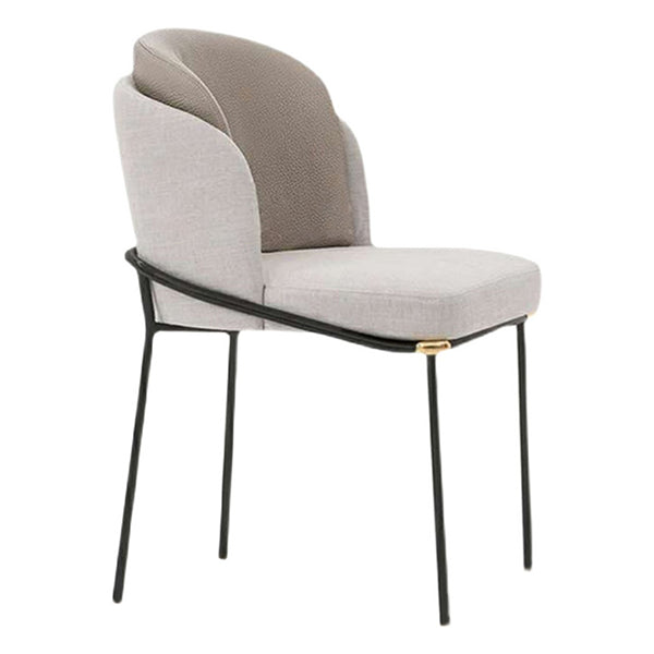 Contemporary Metal Dining Room Chairs Armless Upholstered Side Chairs for Home Use