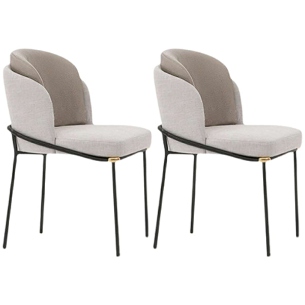 Contemporary Metal Dining Room Chairs Armless Upholstered Side Chairs for Home Use