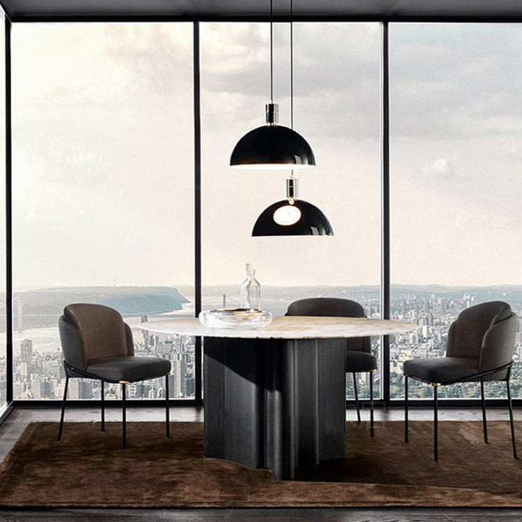 Contemporary Metal Dining Room Chairs Armless Upholstered Side Chairs for Home Use