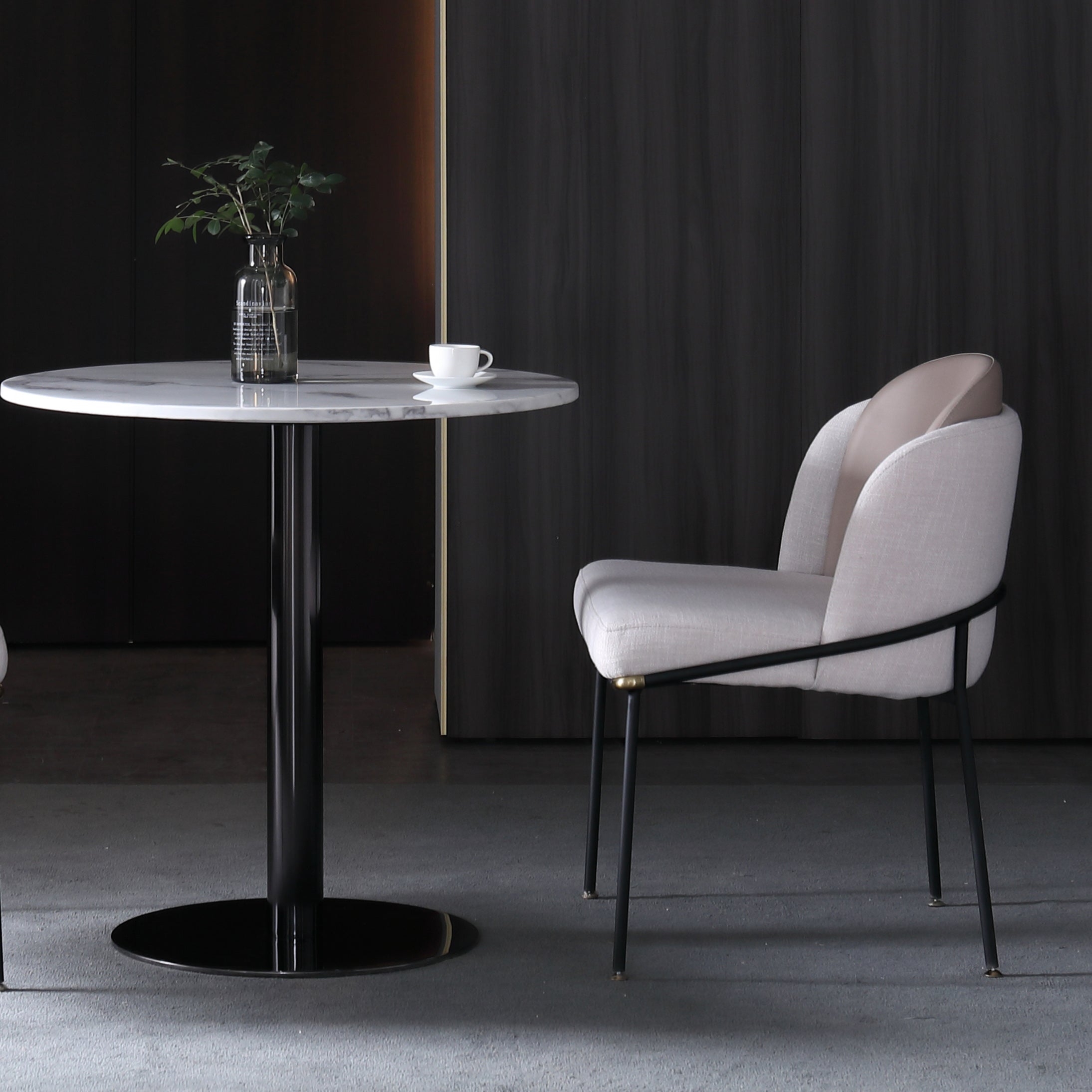 Contemporary Metal Dining Room Chairs Armless Upholstered Side Chairs for Home Use